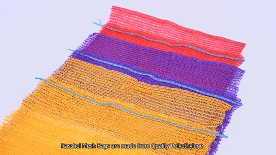 GRS SGS CE 工場卸売プラスチック包装 10 キロ 20 キロ 25 キロ 50 キロ巾着薪野菜果物豆ジャガイモ玉ねぎオレンジキャベツ PE ラッセルネットメッシュバッグ