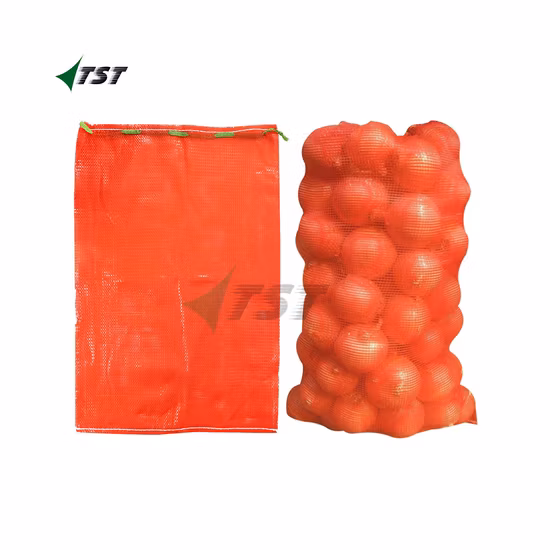 ジャガイモ、タマネギ、ニンニク、野菜、果物を梱包するための引き紐付きの高品質カスタマイズされたPP管状メッシュバッグ